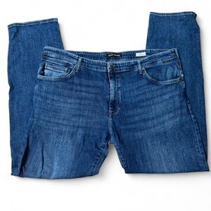 Mavi Zach Straight Leg Jeans Mens 42x34 Dark Wash Stretch Denim